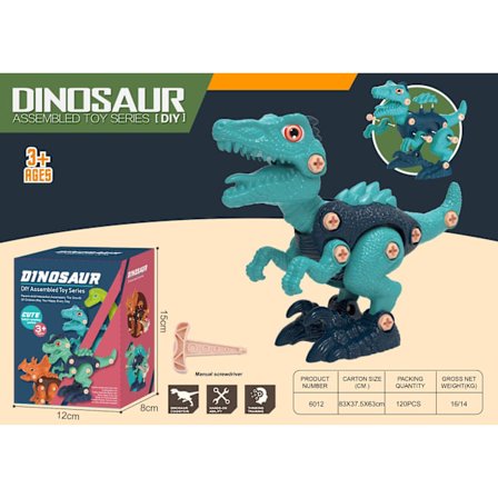 Elektrisk Borr Dinosaurieleksak – DIY Monteringsbyggsats för Barn, Interaktiva T-Rex & Dinosauriemodeller