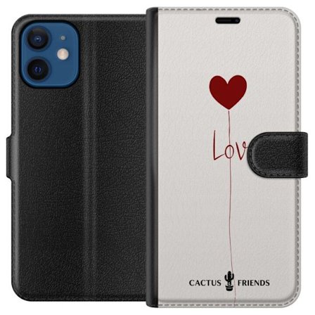 Yhteensopiva Lompakkokotelo Apple Apple iPhone 12 Cactus and Friends - Love Balloon Minimal