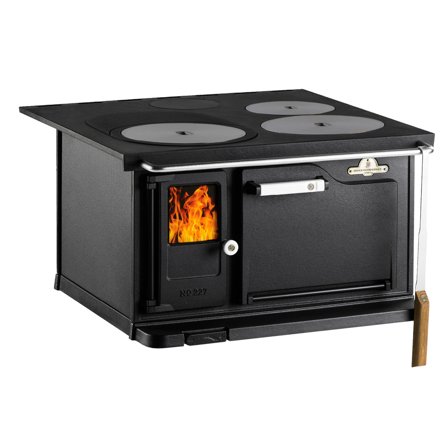 Josef davidssons JD 227 vedkomfyr med kokeplater' - 'Svart