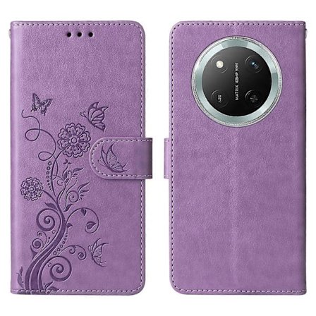 Nahkakotelo Honor Magic7 Lite 5G/X9c 5G/X60 Pro 5G -puhelimelle, perhos- ja kukkakuvioinen lompakko