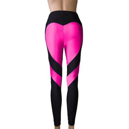 Kvinnor Color Block Byxor Love Heart Print Leggings