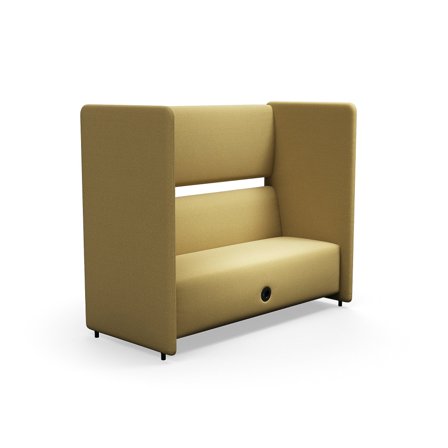 Akustiksofa CLEAR SOUND mit USB-Anschluss, 3-Sitzer, Stoff Pod CS, gelb