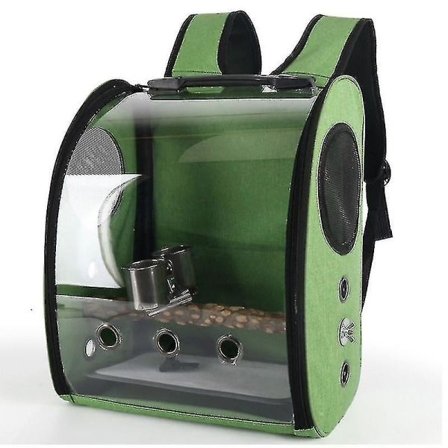 Papegøje Rygsæk Transporttaske Kæledyrsfugl Boble Rygsæk Transparent Rejsetaske Bur Med Stativ Aborre Kop Til Rejser Vandreture