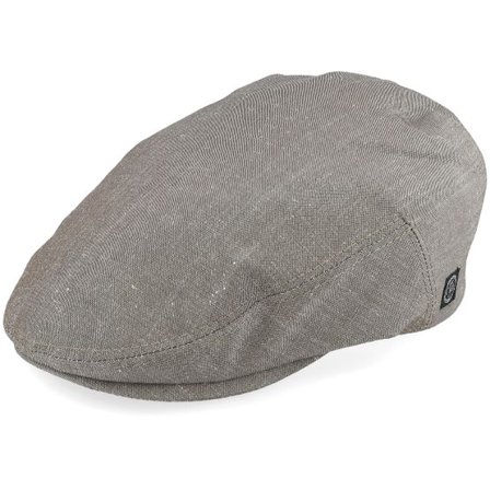 CTH Ericson - Brun snapback Keps - Edward Linen Chambray Brown Flat Cap @ Hatstore