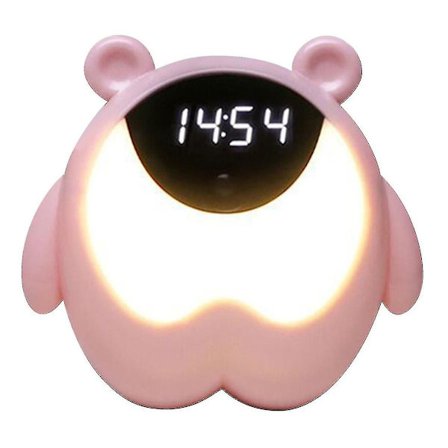 Nattlampe Vekkerklokke Kroppsalarm & Vibrasjonsinduksjon 3w Kreativ Tidslys Vekkerklokke Barnerom Smart Timer Nattbordslampe Student