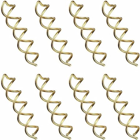 8 stk. Spiralhårnåle Roterende Hårklemmer Ingen Rifter Rundt om Hovedet Spiralhårklemmer DIY Hår (Guld)
