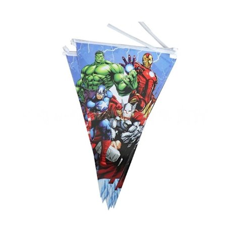 Superhero Avengers Vimpel Banner Party Födelsedagstillbehör Rumsdekoration
