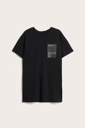 Kappahl | T-shirt z nadrukiem Czarne 134/140 | Czarne