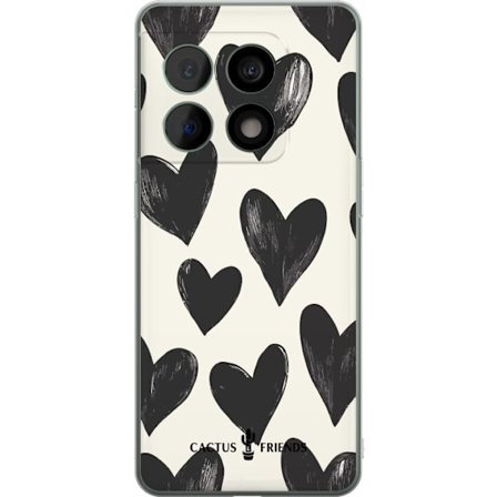 Kompatibel Mobilcover til OnePlus OnePlus 10 Pro Cactus and Friends - Bold Black Love Pattern