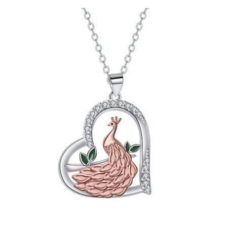 Påfuglehalskæde, damehalskæde, elegant tilbehør, smykker, Valentinsdagsgave