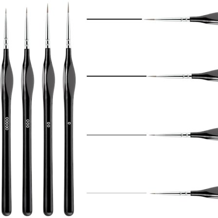 Pieces Fine Detail Penselsæt, Professionelle Tynde Pensler Miniature Pensel Små Kunstnerpensler til Fine Detaljer Modeller Akryl Akvarel Olie