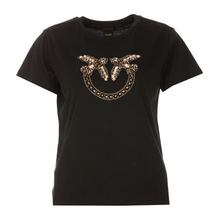 Pinko, Pinko T-shirts and Polos Black Czarny, Kobieta, Rozmiar: XS