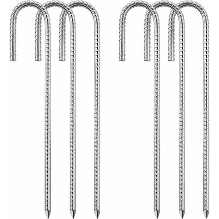 (8 mm x 30 cm) Stål teltpløkker sæt 6 trampolin fastgørelsessæt i j galvaniseret telt af trampolin telt sværd trampolin lærred
