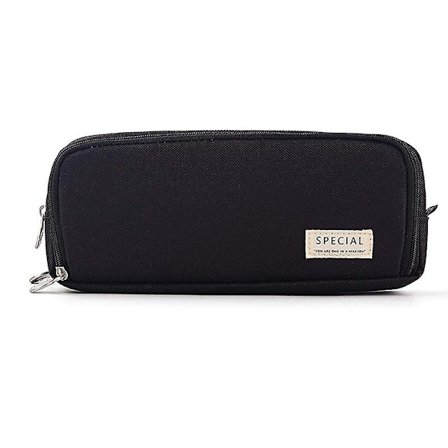 Angoo Stor Kapacitet Blyantsæske 3 Rum Pung Pen Pose til Skole Teenager Pige Dreng Mænd Kvinder (bl-WELLNGS