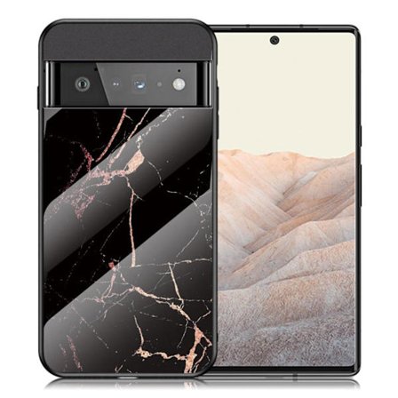 Fantasy Marmor Google Pixel 6 Pro skal - Guld Svart Marmor