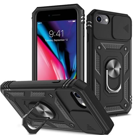 Shockproof iPhone SE etc. case - Black
