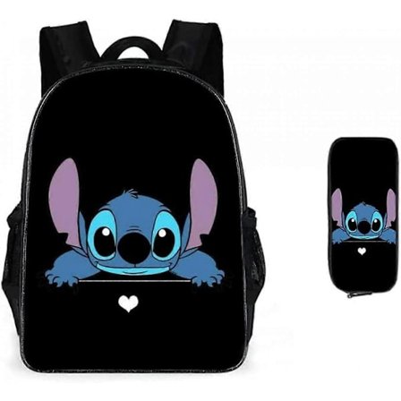 Tegneserie sød studerrygsæk+penalhus, mandlig og kvindelig vandrerygsæk, studerrygsæk, børne-rygsæk og penalhus