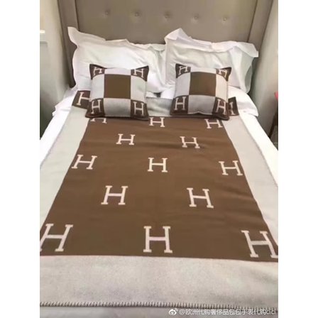 H-bokstav Filt Modern Enkel Imitation Kashmir Ull Stickad Filt