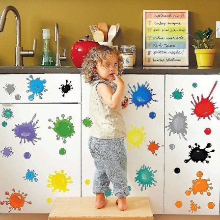 Färgglada prickar väggdekaler, babyrum/barnrum väggdekaler, W