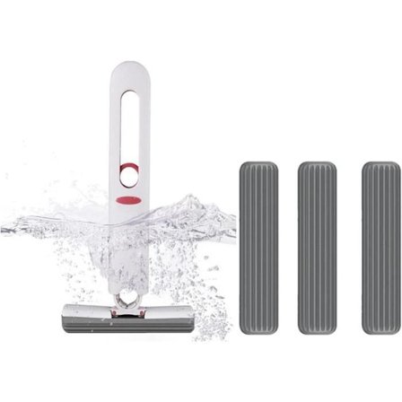 Mini Håndvaskbar Rengjøringsmopp for Skrivebord, Svampmopp med Vrifunksjon, Bærbar Rengjøringsmopp