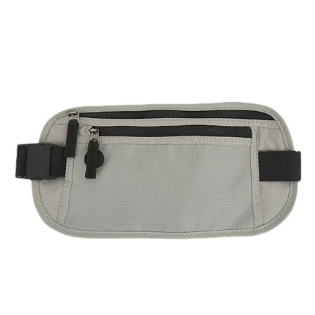 Grå, 28 cm Profesjonell flat mageveske - Med RFID-beskyttelse -