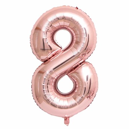 Big nummer ballon i rosé guld til fødselsdagsfest 102cm 8