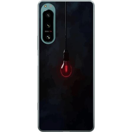 Kompatibel Mobilcover til Sony Sony Xperia 5 IV Mørk rød lyspære på sort baggrund minimalistisk moderne kunstinspireret design med elegant futuris