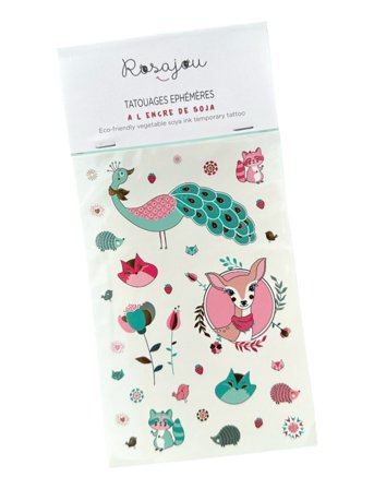 ROSAJOU Temporary Tattoos (Vegetable Soya Ink) - Multi/patterned - ONE SIZE