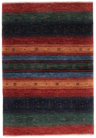 Tapis Loribaft Fine Persan 80X115 Noir/Rouge Foncé (Laine, Perse)