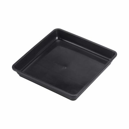 10 stk firkantede plantefat i plast, plantepotfat, blomsterpotfat for innendørs og utendørs hage (18 * 18 * 13 cm, svart)