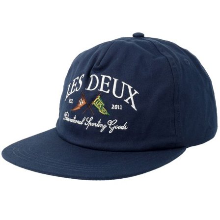 Les Deux - Blå snapback Keps - Ivy League Organic Letterman Cap Dark Navy Blue Strapback @ Hatstore