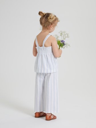 Polarn O. Pyret - Striped tank top - 116 - Childrenswear - blue