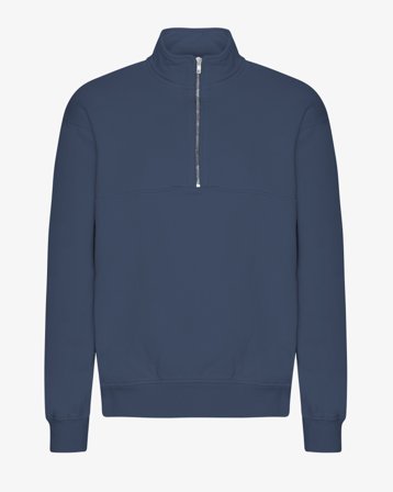 Organic Quarter Zip - Petrol Blue L