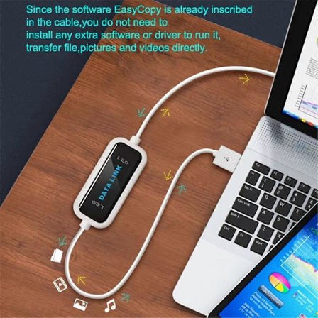 USB PC til PC Online Del Synkroniseringslink Netværk Direkte Datafiloverførsel Bro LED Kabel Nem Kopiering Mellem 2 Computere