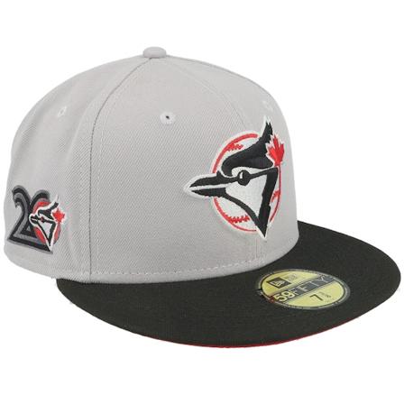 New Era - Toronto Blue Jays Crimson Street 59FIFTY 20 Anniversary Grey/Black Fitted Fitted Grey Cap - MLB @ Hatstore