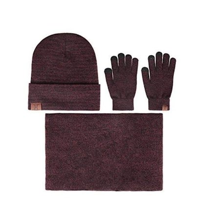 3-delat Winter Beanie Hat Halshandskar Set