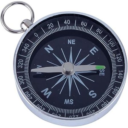 Kompas med hvid urskive, 44 mm bærbar aluminiumslomme kompas, højpræcisions overlevelseskompas kompatibelt med udendørskameraer, sportsnavigation (2 