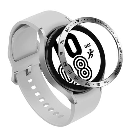 Samsung Galaxy Watch 4 (44mm) viileä ruostumattomasta teräksestä valmistettu kehys - Hopea / Musta Multicolor