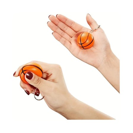 Nyckelring - Basketboll - Stressboll - Klämboll - Anti-stress Orange