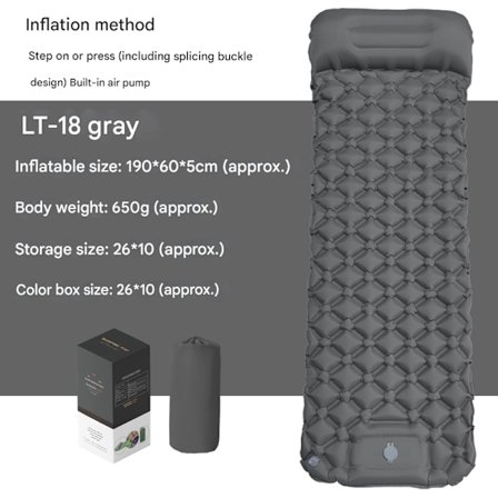 Självuppblåsande Campingmadrass: Tjock Lättviktig Enkel Campingmadrass Uppblåsbar och Fästbar Dubbel Campingmatta och Kompakt Uppblåsbar[ee]