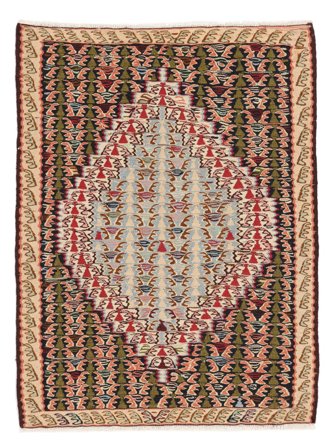 Tapis Kilim Senneh Fine 77X101 Marron/Noir (Laine, Perse/Iran)