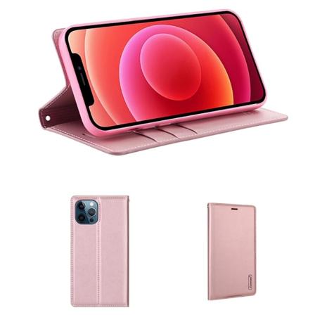 Gjennomtenkt stilig lommebokdeksel - iPhone 12 Pro Max Roséguld
