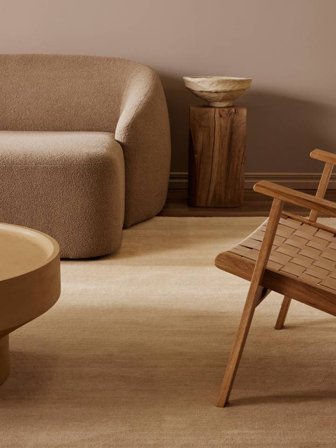 Pequeño Handloom Fringes Alfombra - Beige Crema 140X200 Lana, En Estilo Moderno