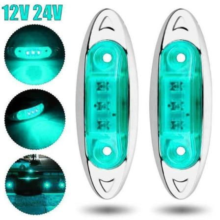 2 STK LED-sidemarkeringslys Varslingsbaklys GRØNN Green