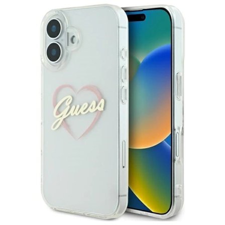 Guess Mobilskal till iPhone 16 IML Heart - Transparent