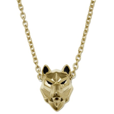 Jax Gold-Tone Steel Wolf Necklace for Men - Steel necklaces