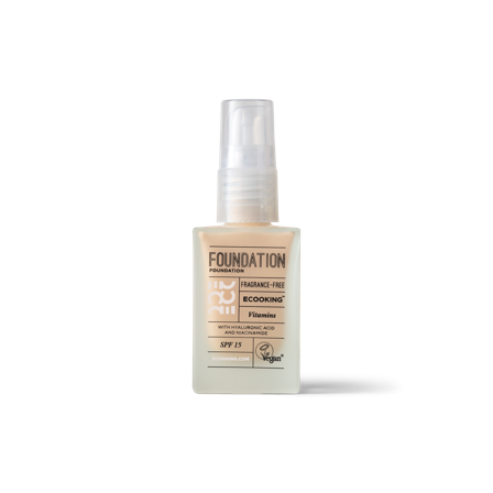 Ecooking Foundation 02 - Honey, SPF 15, Hyaluronsyre og Niacinamid