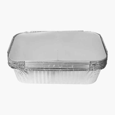Biltema - Aluminiumsform med Lokk, Folieform 2 L 10-pakning, God Kvalitet, Perfekt til Oppbevaring eller Paiform, 26x19x5 cm