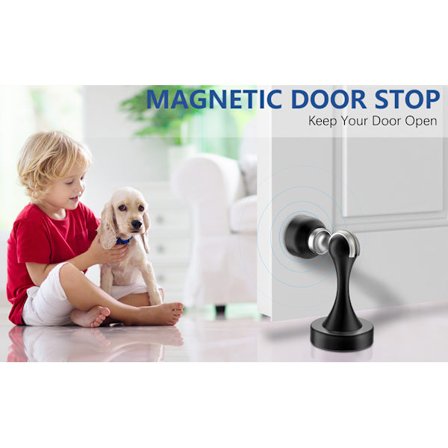 2-pack magnetiska dörrstopp i rostfritt stål