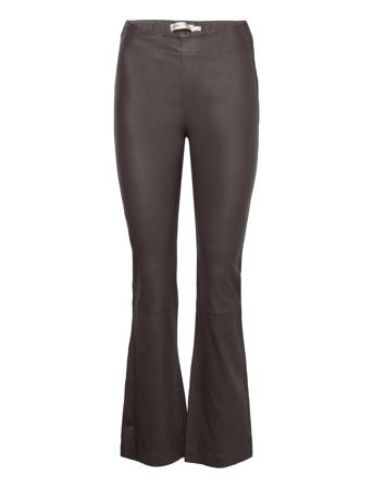 Cedariw Long Pants Bottoms Trousers Leather Leggings-Housut Black InWear